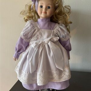 Purple and White Doll with Lace Dress